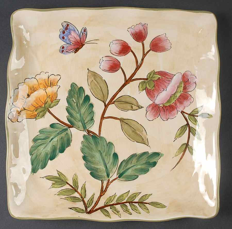 Spring Bloom Square Dinner Plate by Maxcera Corp-1