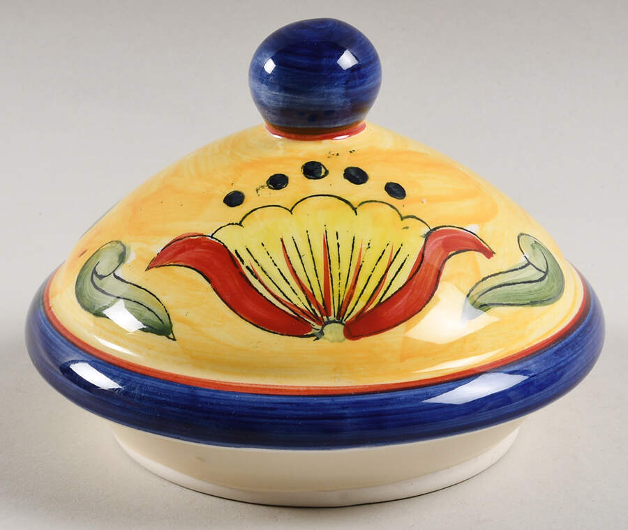 Yellow Talavera Lid for Medium Canister by Maxcera Corp-1