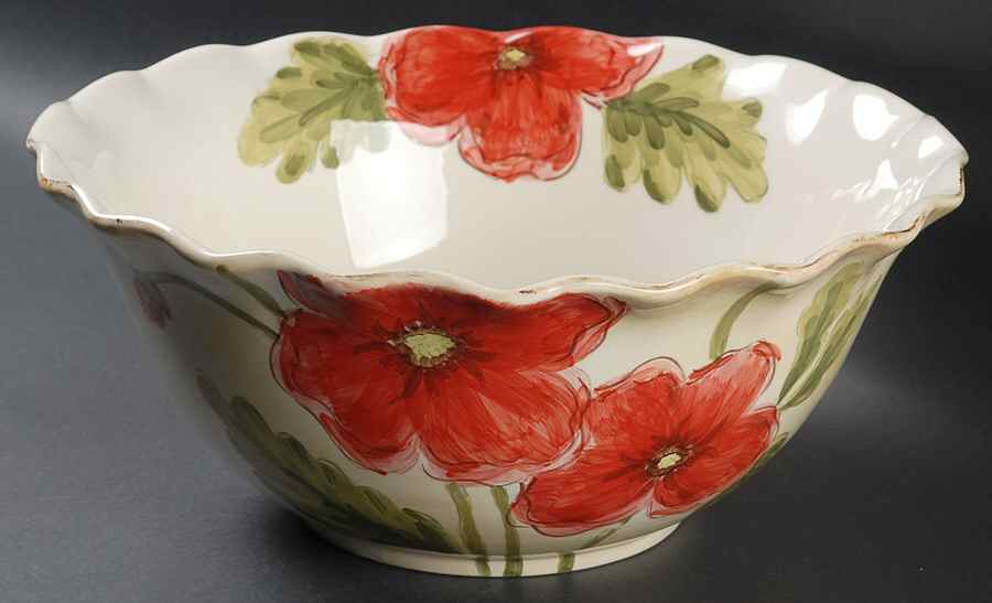 Poppies 12" Ruffled Bowl by Maxcera Corp-1