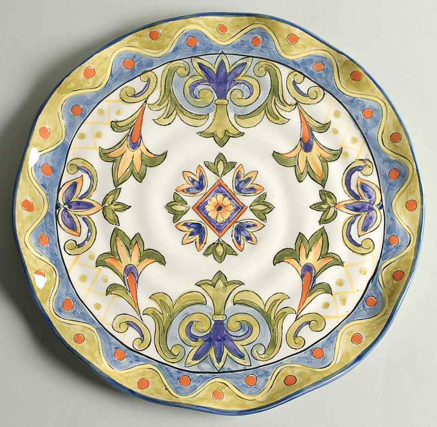 Green Talavera Dinner Plate by Maxcera Corp-1