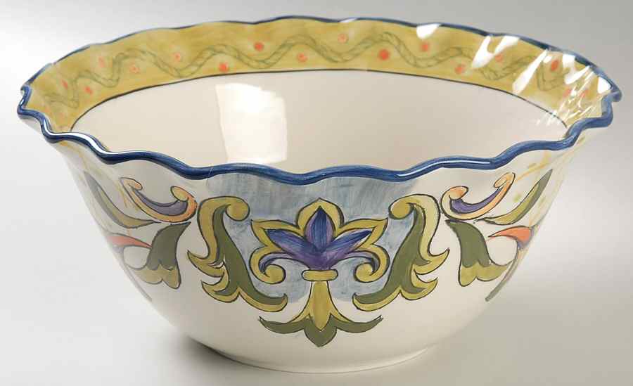 Green Talavera 10" Round Serving Bowl by Maxcera Corp-1