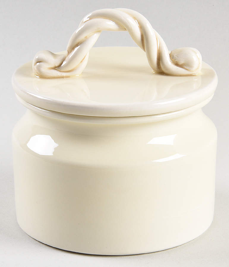 Basket Felice Creme Sugar Bowl & Lid by Manhu Designs-1