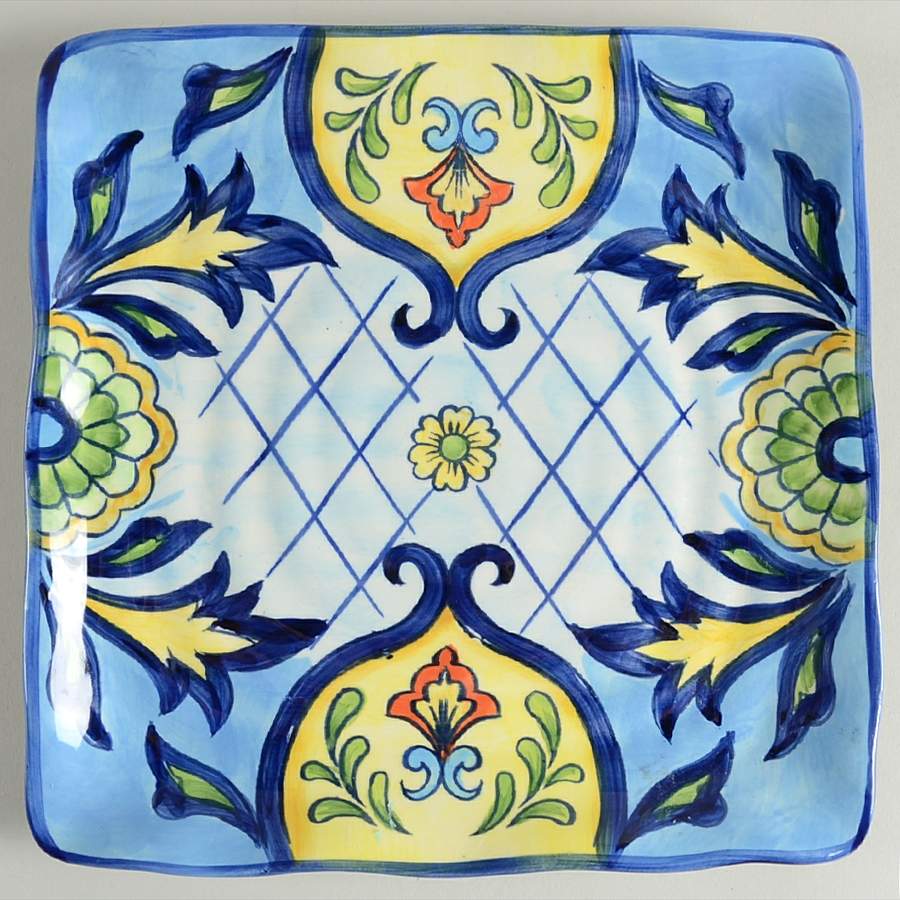 Blue Talavera Square Salad Plate by Maxcera Corp-1