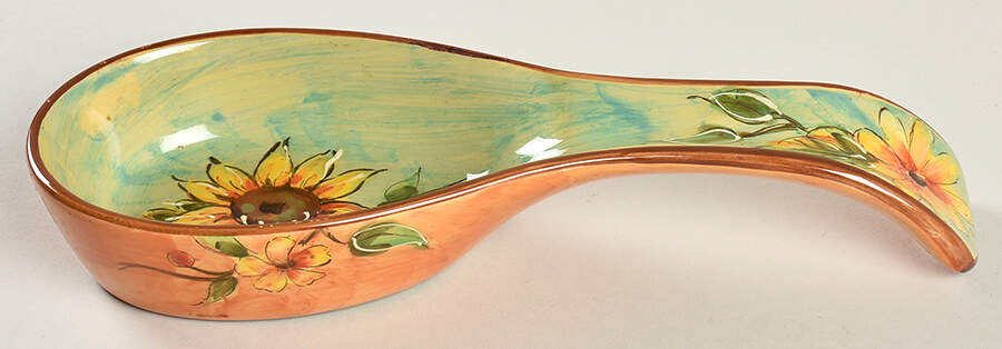 Terra Cotta Sunflower Spoon Rest/Holder (Holds 1 Spoon) by Maxcera Corp-1