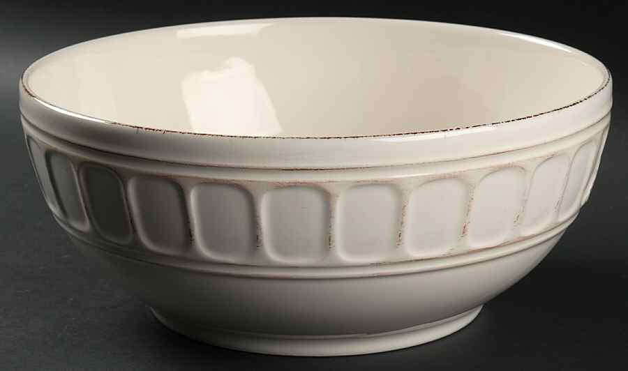 Venice Cream 11" Large Salad Serving Bowl by Matceramica-1