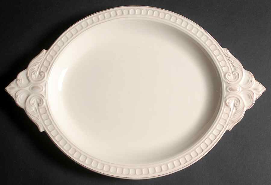 Venice Cream 15" Oval Serving Platter by Matceramica-1