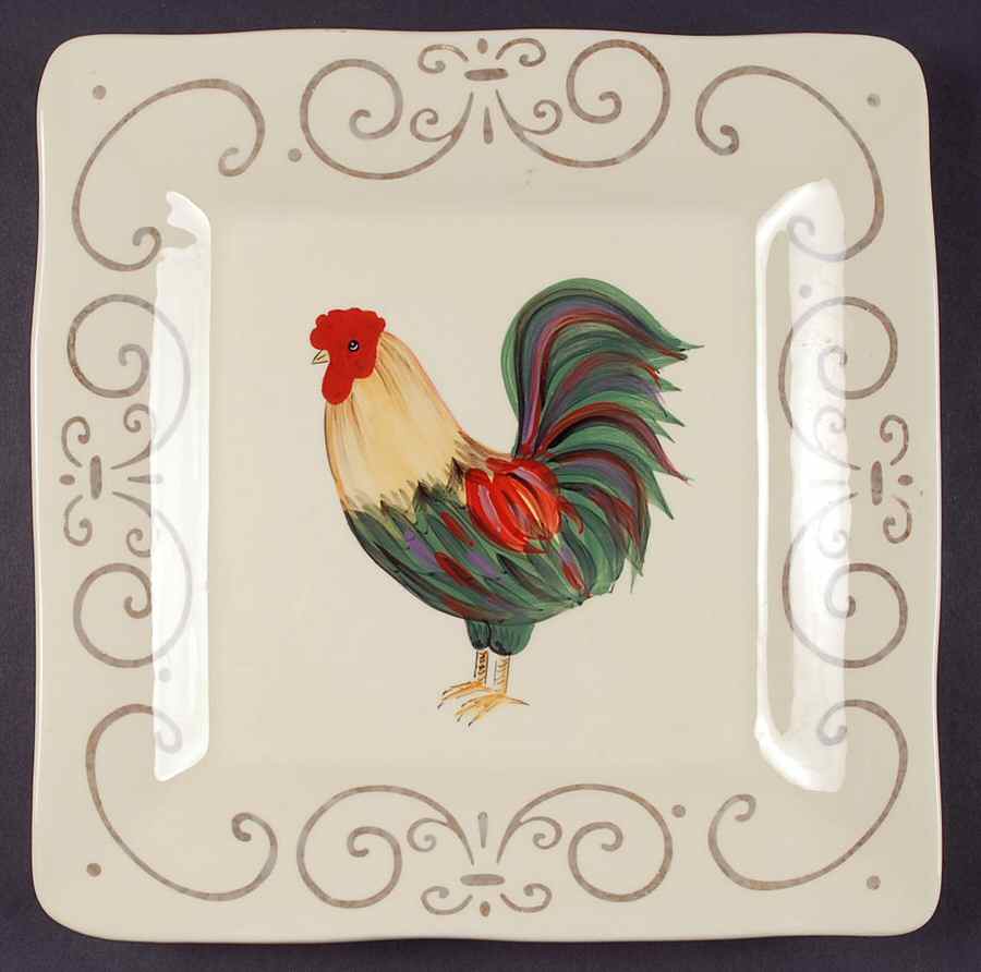Brava Rooster Square Dinner Plate by Mikasa-1