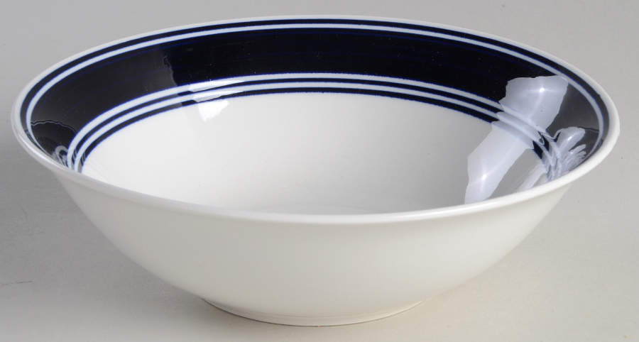 Casual Banded Cobalt Blue Soup/Cereal Bowl by Mainstays-1