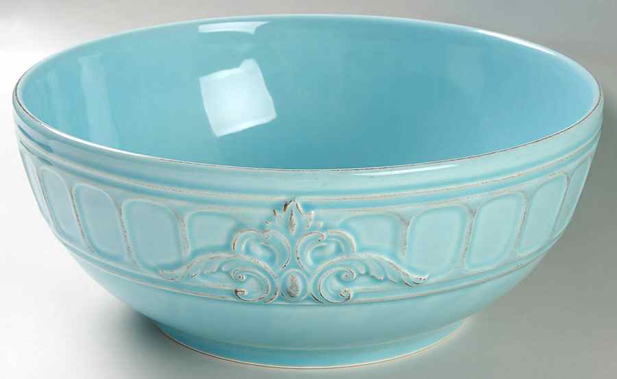 Venice Teal 11" Large Salad Serving Bowl by Matceramica-1