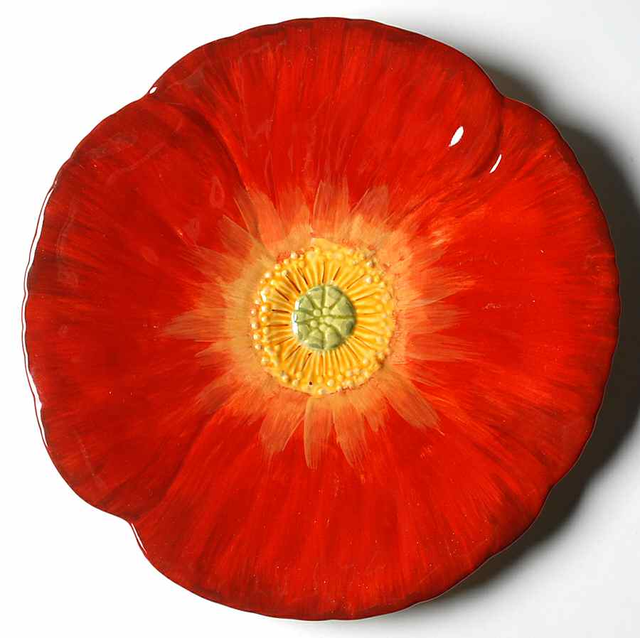 Poppy Splatter Flower Shape Dinner Plate by Maxcera Corp-1