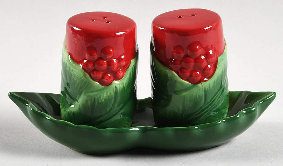 Holiday Garden Figural Salt and Pepper Tray Set by Martha Stewart-1