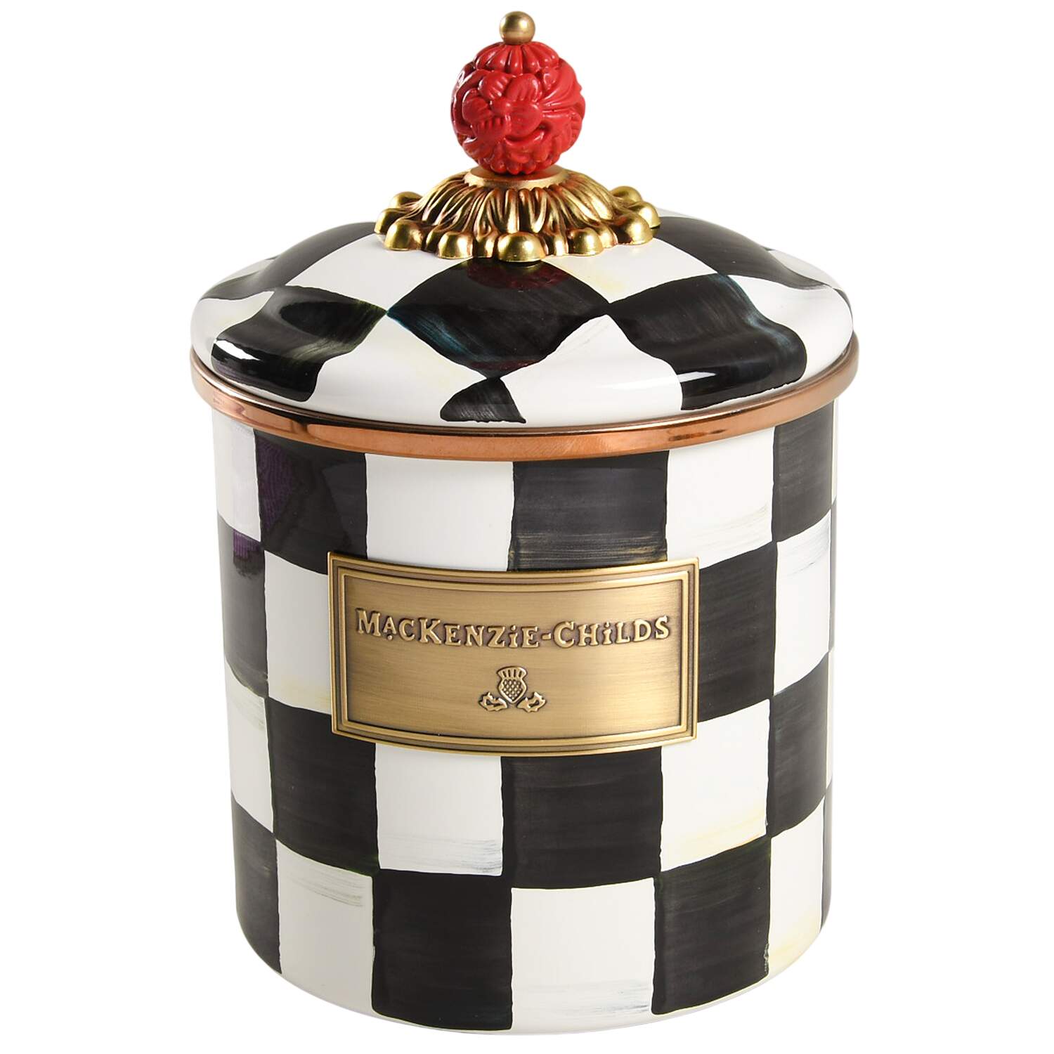 Courtly Check (Enamelware) Small Canister & Lid by MacKenzie-Childs-1