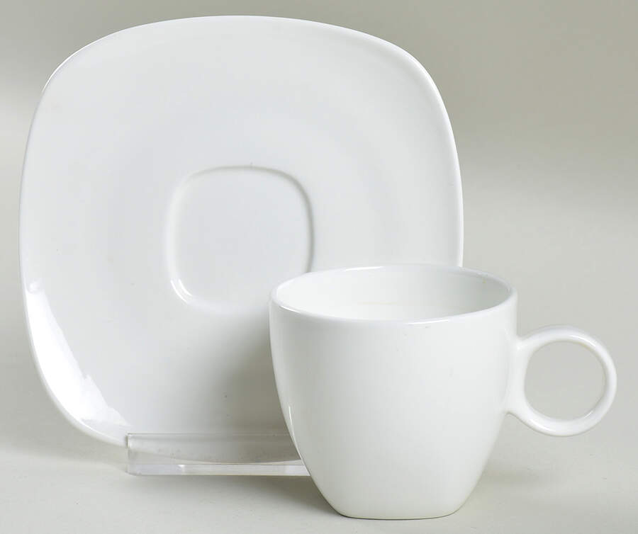 Cashmere White Flat Demitasse Cup & Saucer Set by Maxwell & Williams-1