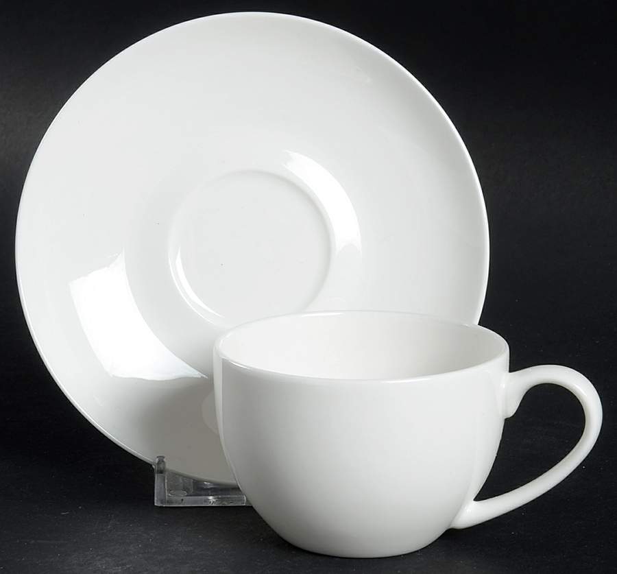 Cashmere White Flat Demitasse Cup & Saucer Set by Maxwell & Williams-1