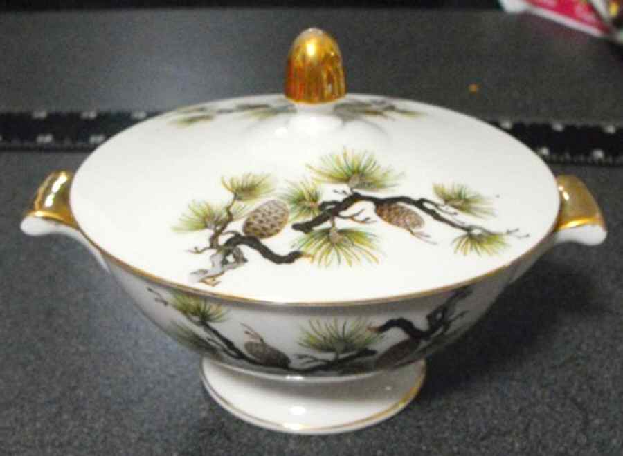 MIZ2 Sugar Bowl & Lid by Mori China-Japan-1