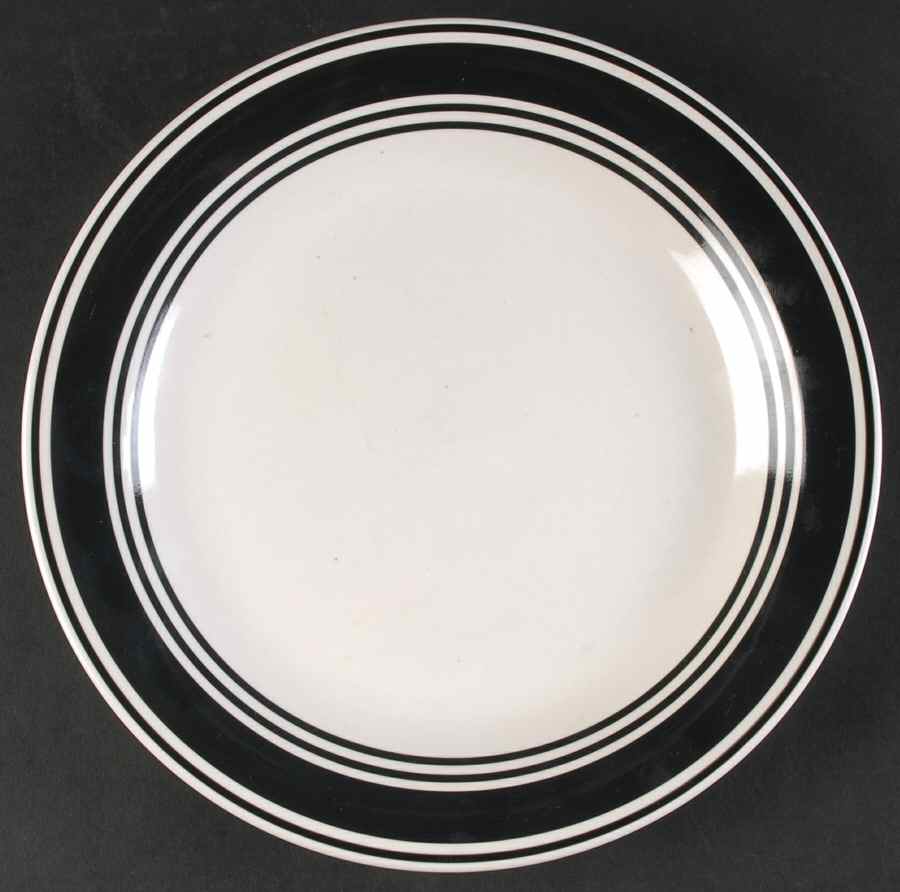 Casual Banded Black Dinner Plate by Mainstays-1