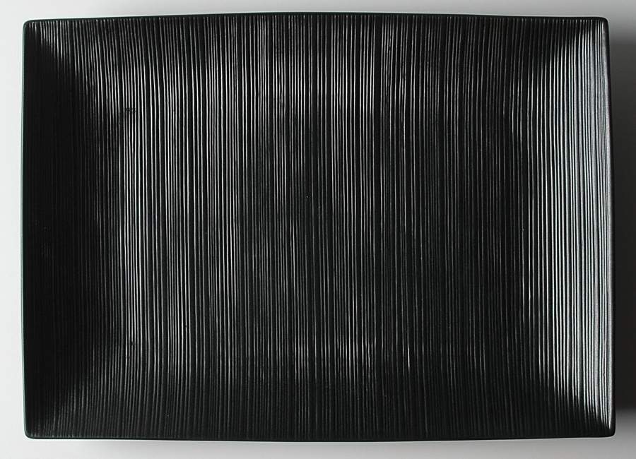 Stone Ridge Black 15" Rectangular Serving Platter by Mikasa-1