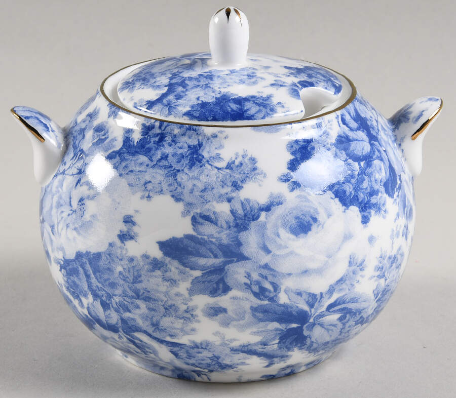 Antique Blue Sugar Bowl & Lid by Maxwell & Williams-1