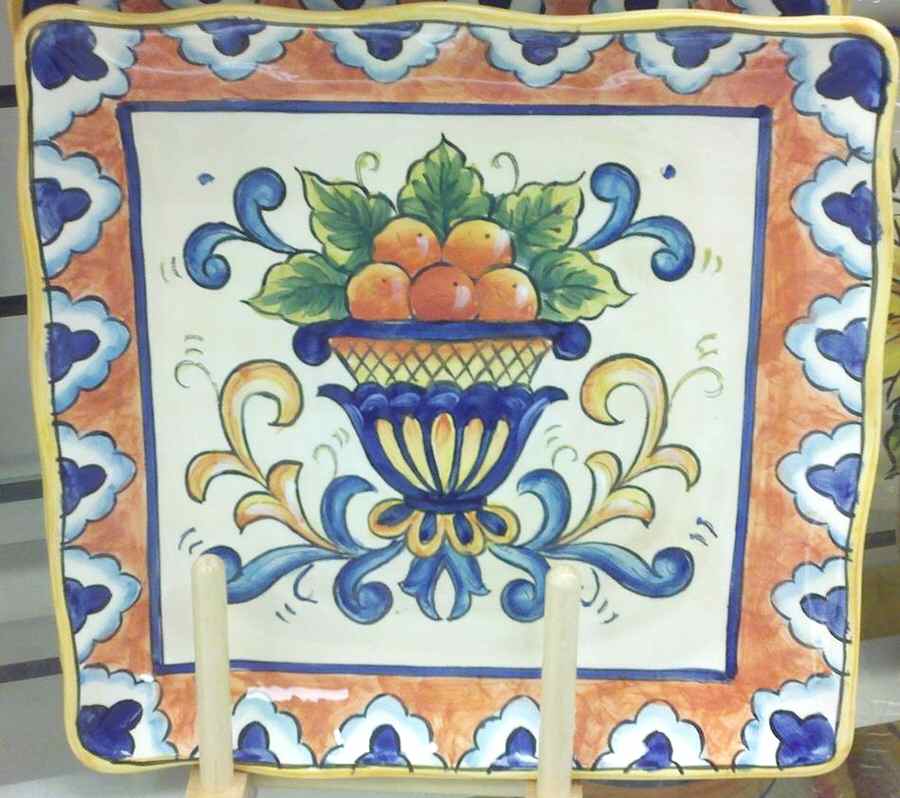 Villa Majorca Square Dinner Plate by Maxcera Corp-1