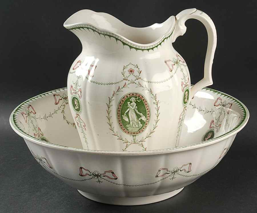 Cameo 160 Oz Pitcher and Bowl Set by Minton-1