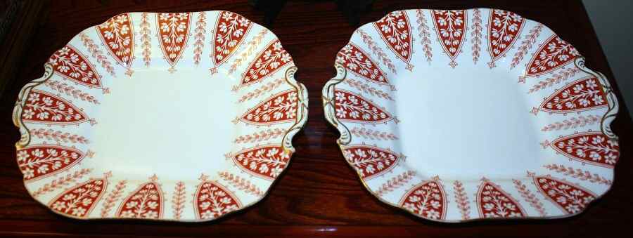 M163 Square Handled Cake Plate by Minton-1