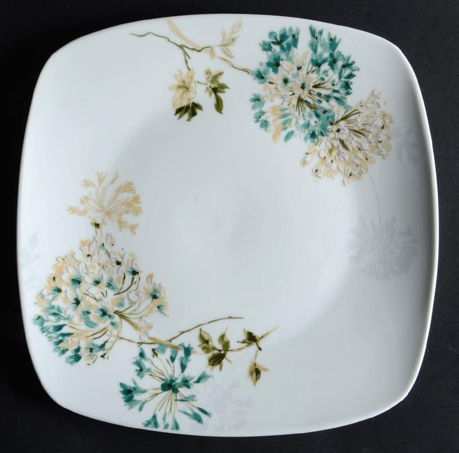 Silk Floral Square Teal Dinner Plate by Mikasa-1