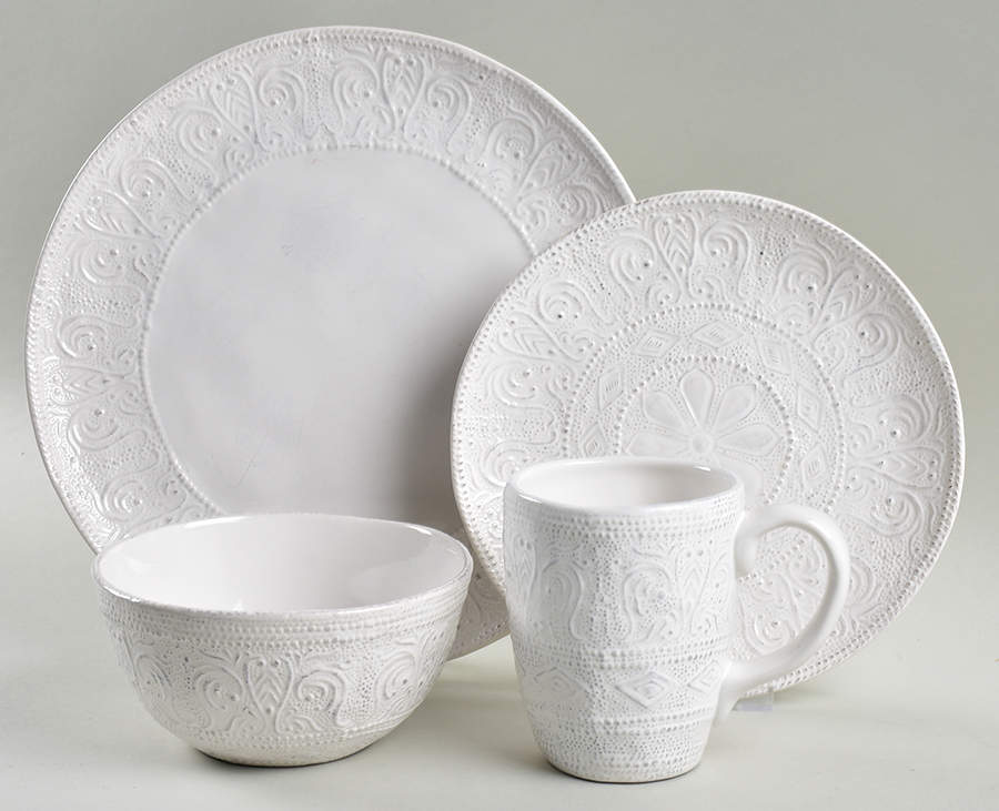 Blanc Colette 4 Piece Place Setting by Maison Versailles-1