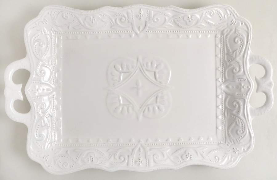 Blanc 20" Rectangular Serving Platter by Maison Versailles-1
