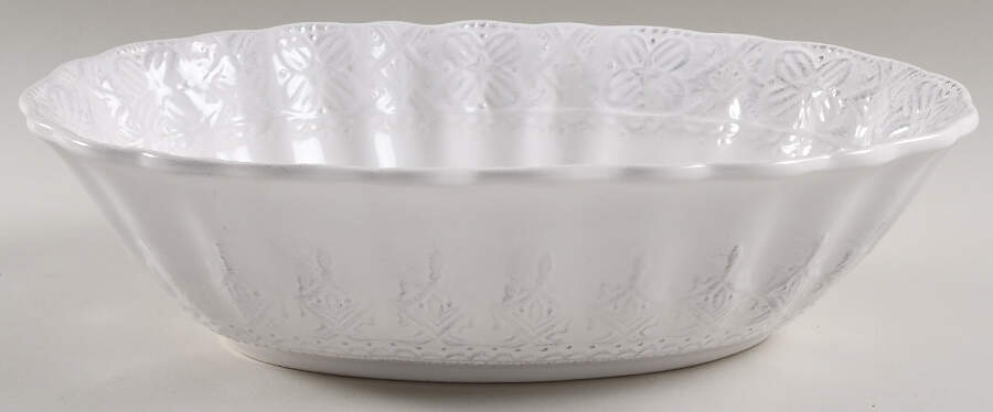Blanc 14" Oval Serving Bowl by Maison Versailles-1