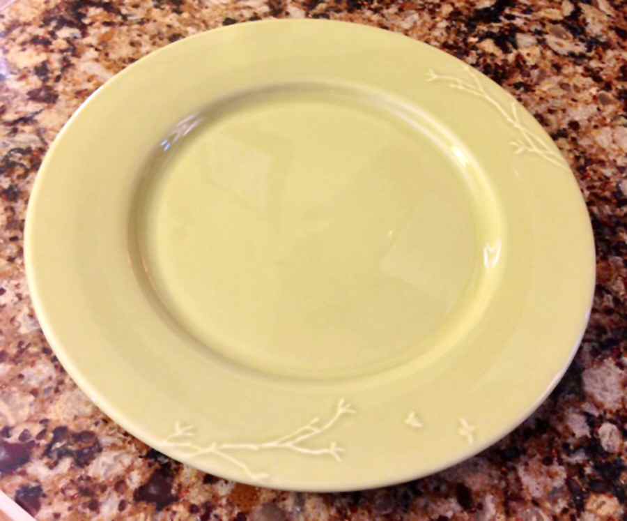 Springtime Yellow Dinner Plate by Matceramica-1