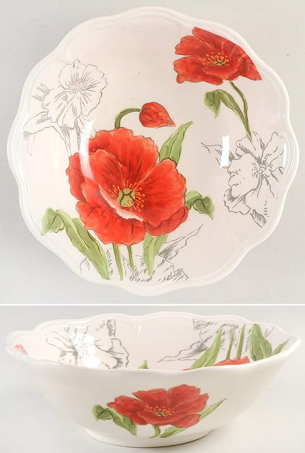 Red Poppy 9" Round Serving Bowl by Maxcera Corp-1