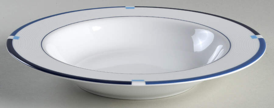 Jet Set Blue Large Rim Soup Bowl by Mikasa-1