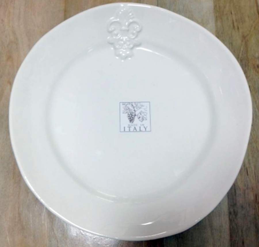 MLJ4 White Dinner Plate by Maioliche Jessica-1