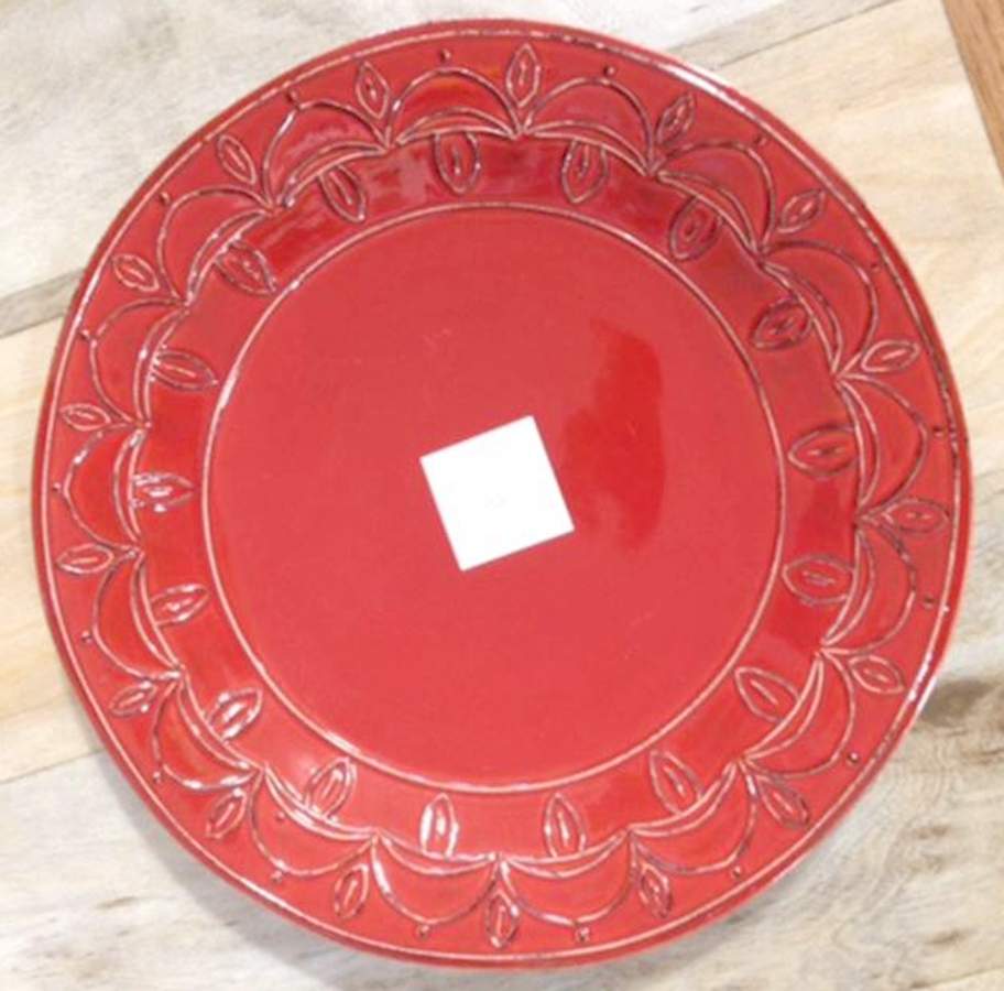MLJ6 Red Dinner Plate by Maioliche Jessica-1