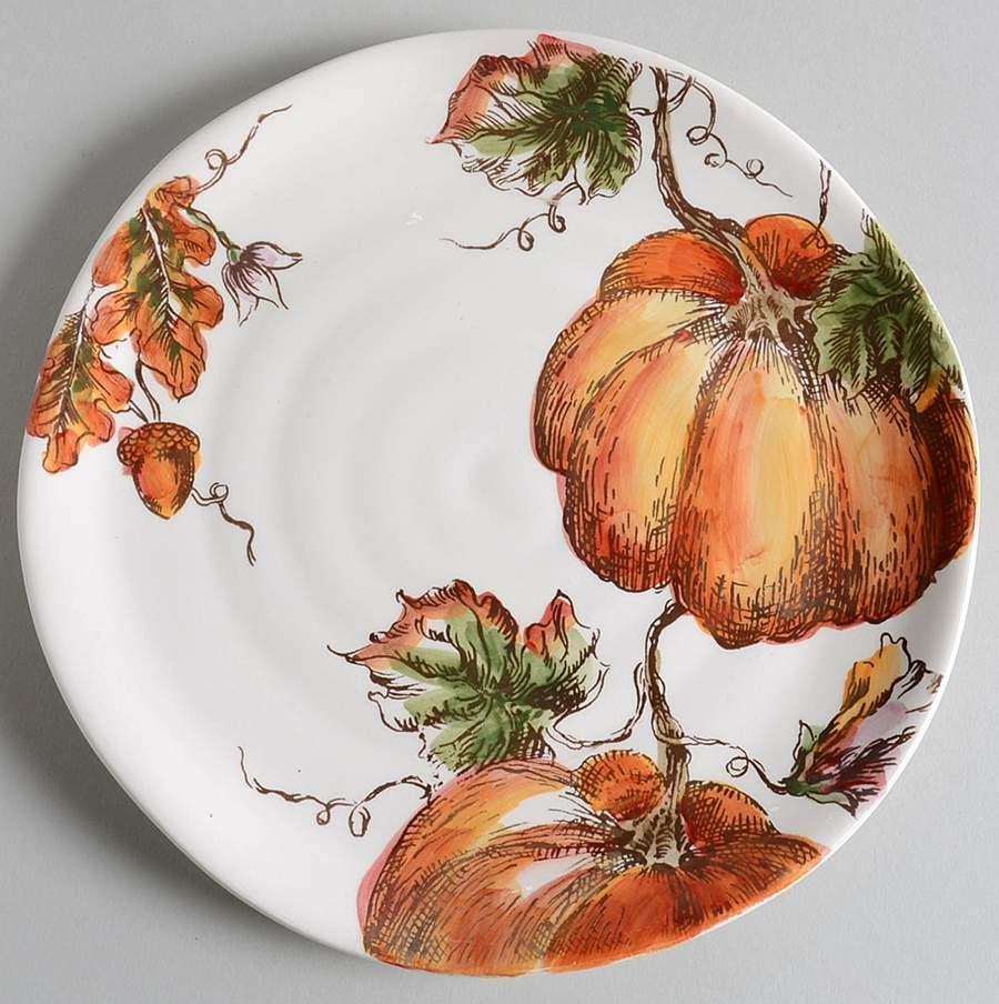 Pumpkin Sketch Salad Plate by Maxcera Corp-1