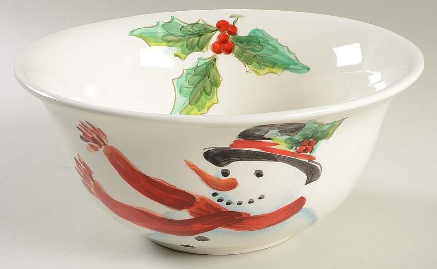 Top Hat Snowman 9" Round Serving Bowl by Maxcera Corp-1
