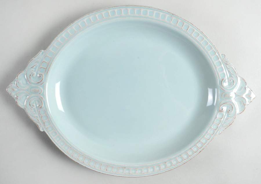 Venice Aqua 15" Oval Serving Platter by Matceramica-1