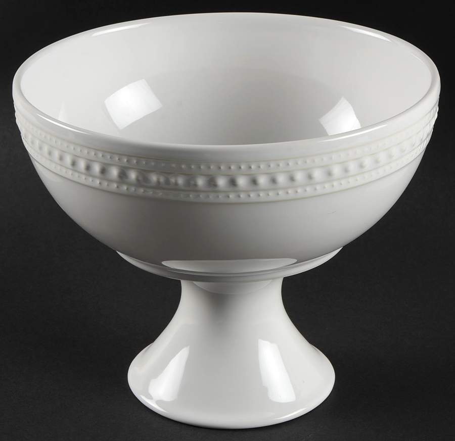 M2A20 White Large Footed Fruit Bowl by Matceramica-1