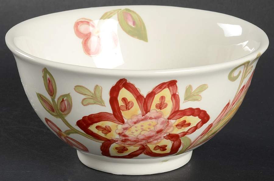 Coral Vanilla Chintz Soup/Cereal Bowl by Maxcera Corp-1