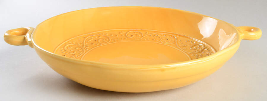 MLJ5 Gold 13" Pasta Serving Bowl by Maioliche Jessica-1