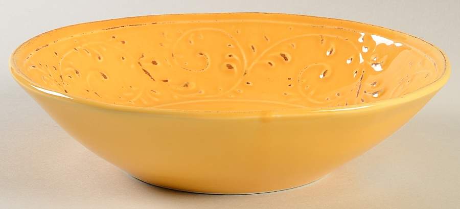 MLJ5 Gold 9" Individual Pasta Bowl by Maioliche Jessica-1