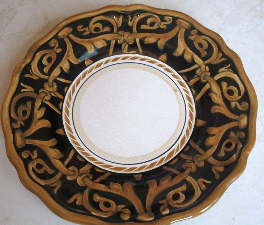 Damascato Blue Dinner Plate by Michela Cavallini-1