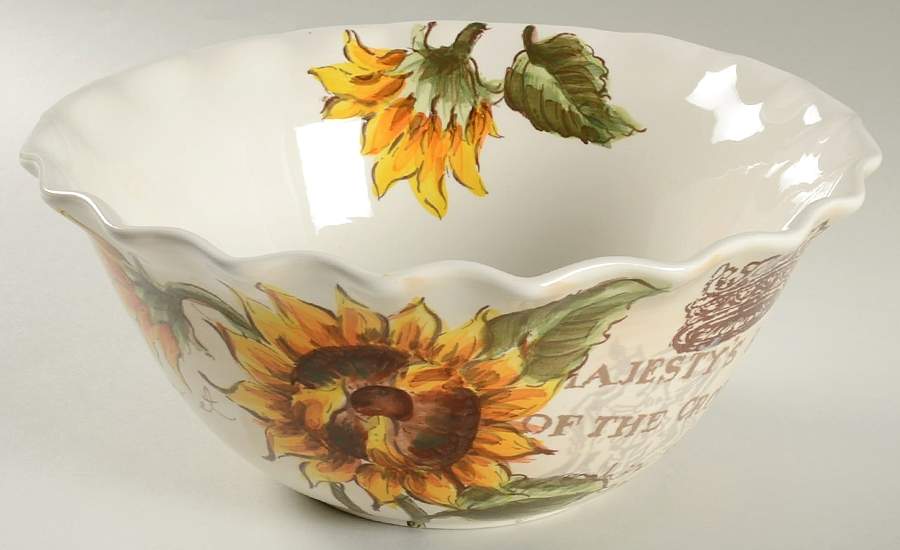 Sunflower Crown 10" Round Serving Bowl by Maxcera Corp-1