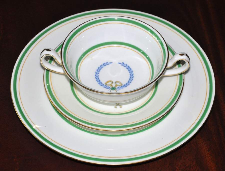 M168 Footed Cream Soup Bowl & Saucer Set by Minton-1