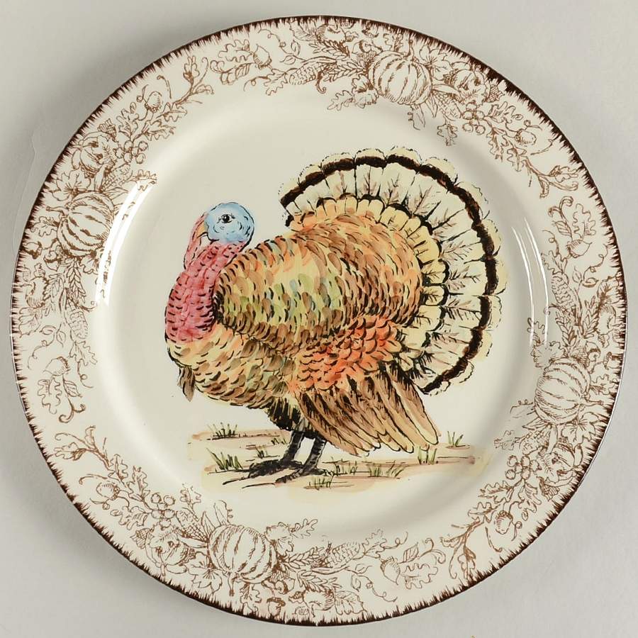Turkey Toile Dinner Plate by Maxcera Corp-1