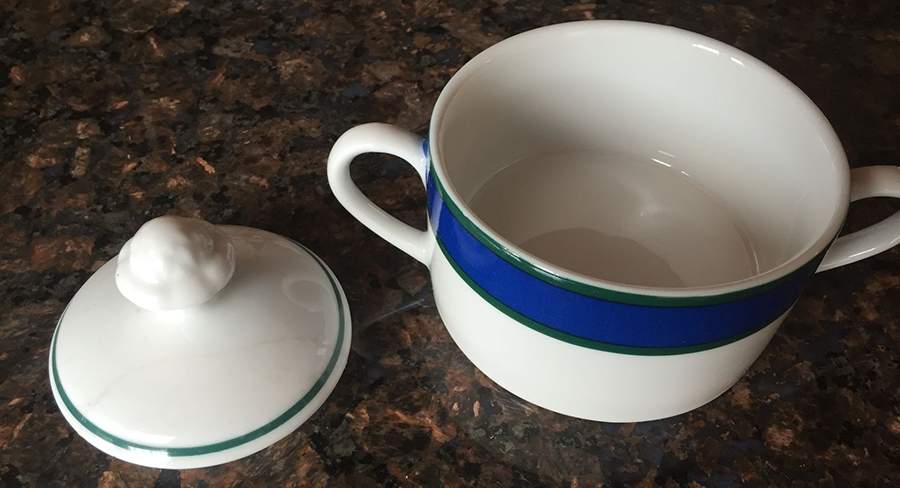 Empire Blue and Green Sugar Bowl & Lid by Monno (Bangladesh)-1