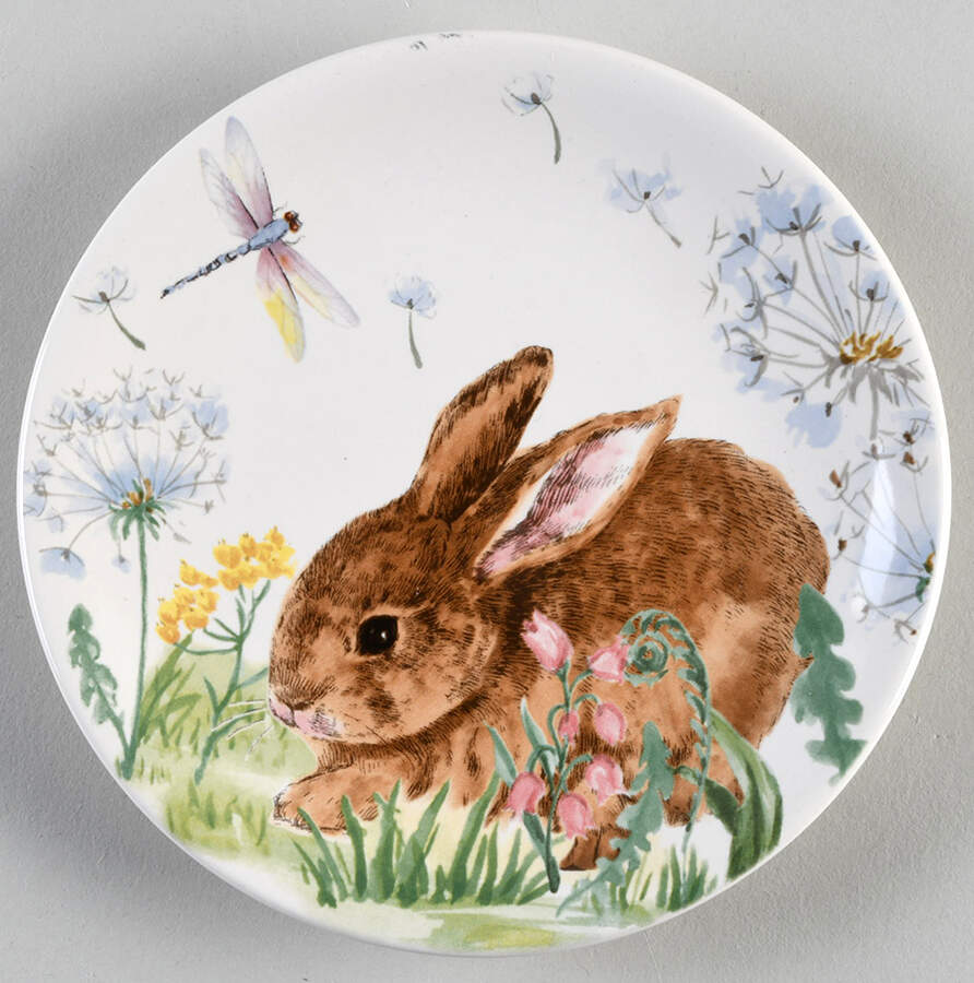Floral Bunny Appetizer Plate by Maxcera Corp-1