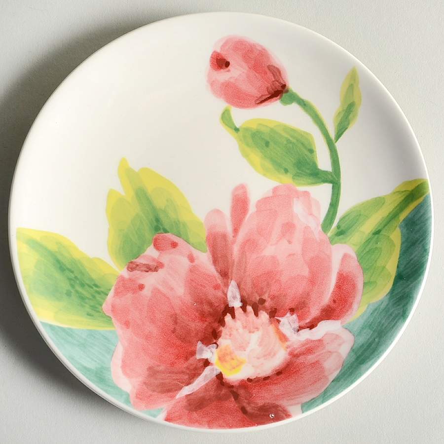 Turq Floral Appetizer Plate by Maxcera Corp-1