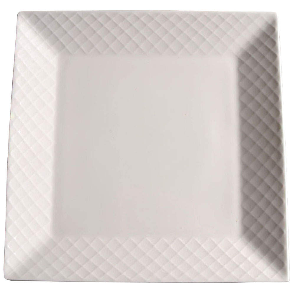 Trellis White Square Dinner Plate by Mikasa-1