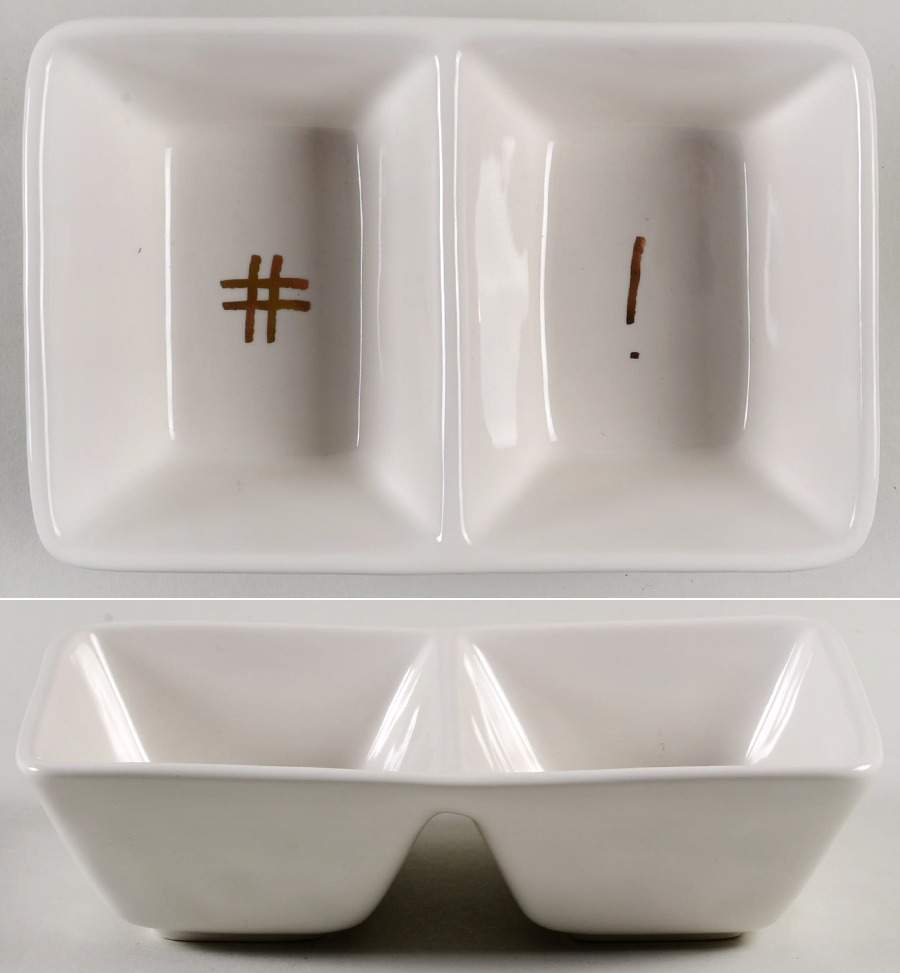 Rae Dunn Giftware (2 Part) Rectangular Divided Dish by Magenta-1